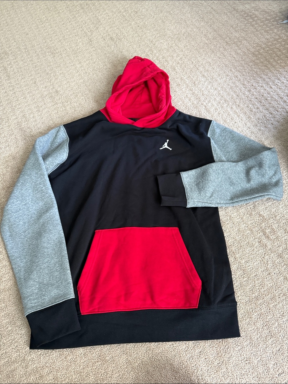 Jordan Black, Red & Gray Pullover Hoodie